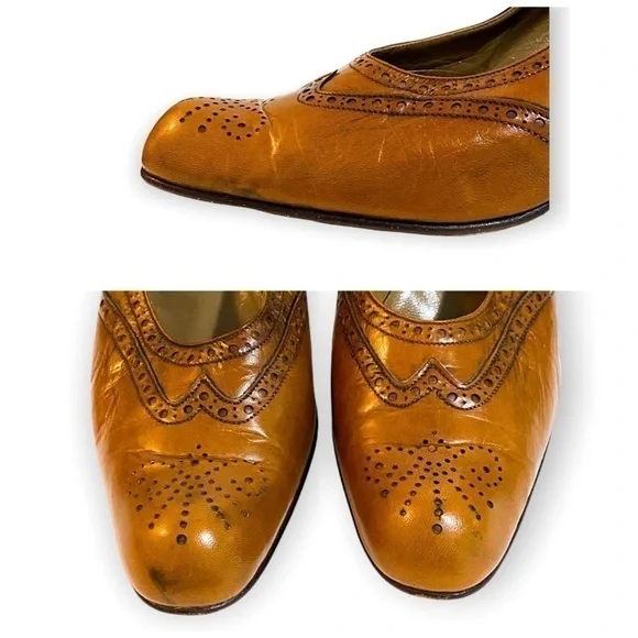 Vintage Y2K Patrick Cox‎ brown Mary Jane heel, size 37.5, antique finish